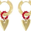 Zusss Oorbel Hanger Met Gouden Hartje Rood/goud | Zusss