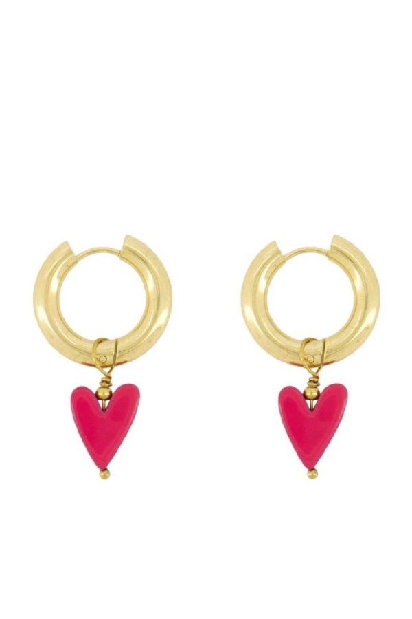 Zusss Oorbel Met Hartje Roze Rood | Zusss
