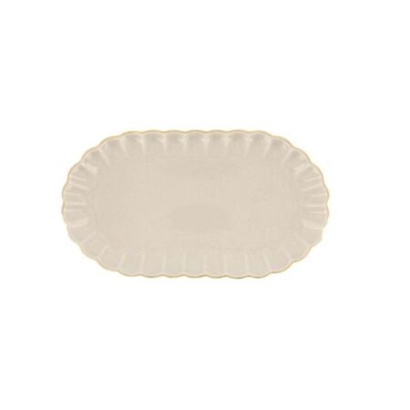 Zusss Serveerschaal Schulprand 20x11.5cm Beige Goud | Zusss