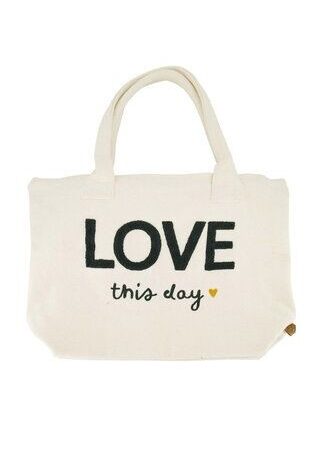 Zusss Shopper Love This Day Ecru | Zusss