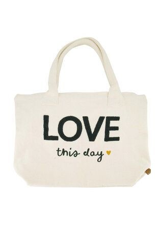 Zusss Shopper Love This Day Ecru | Zusss