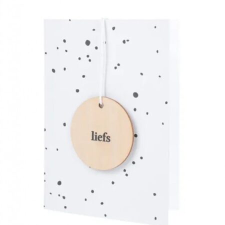 Zusss Wenskaart Met Houten Tag Liefs Wit | Zusss