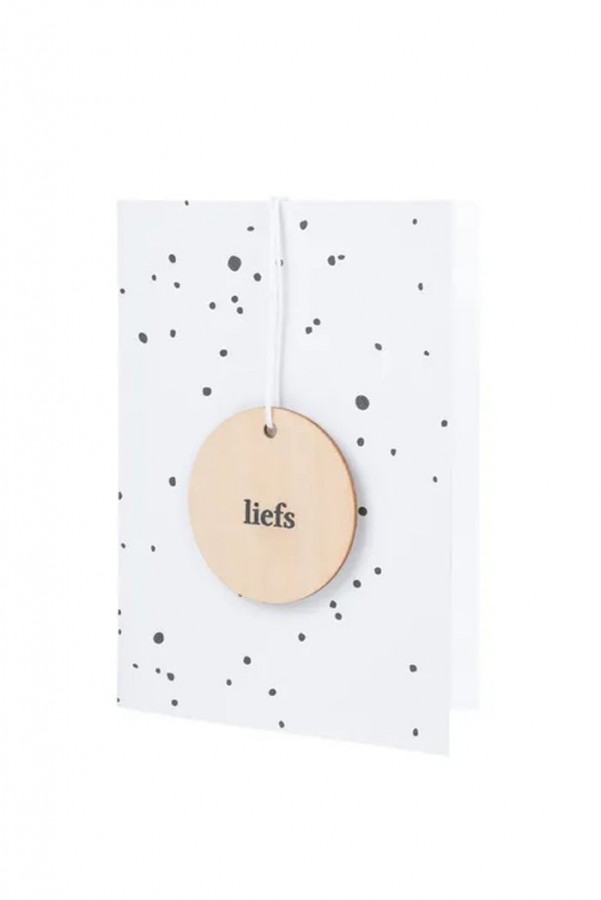 Zusss Wenskaart Met Houten Tag Liefs Wit | Zusss