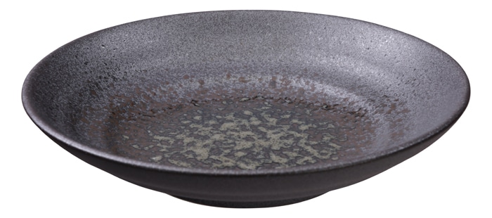 Zwart Bord - Minoyaki - Diameter 23 cm