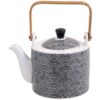Zwart-Wit Theepot Stippen - Nippon Black - 800ml 12x13cm | Tokyo Design Studio