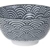 Zwart-Witte Kom Golven - Nippon Black - 300ml 12x6.4cm | Tokyo Design Studio