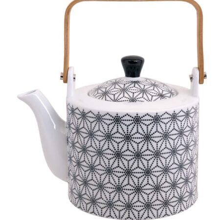 Zwart-Witte Theepot - Nippon Black - 1400ml 14x15cm | Tokyo Design Studio