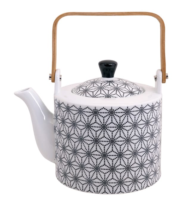 Zwart-Witte Theepot - Nippon Black - 1400ml 14x15cm | Tokyo Design Studio