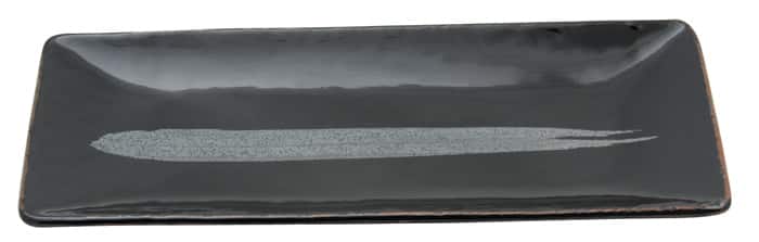Zwart Zilver Rechthoekig Bord - Silver Brush - 29 x 13cm | Tokyo Design Studio