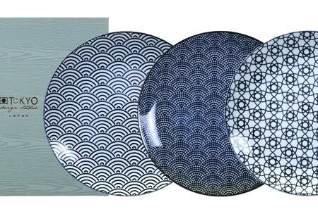 Zwart-witte bordenset - Nippon Black - Tokyo Design Studio - 3-delig - 25.7cm | Tokyo Design Studio