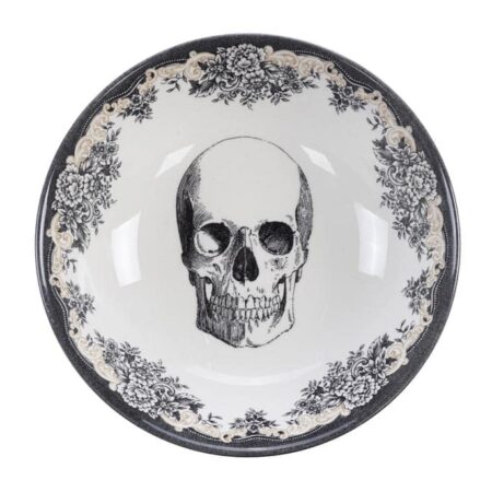 Zwart-witte keramische kom - Skull Design - Royal Stafford - 700ml - 19x5cm | Homelab