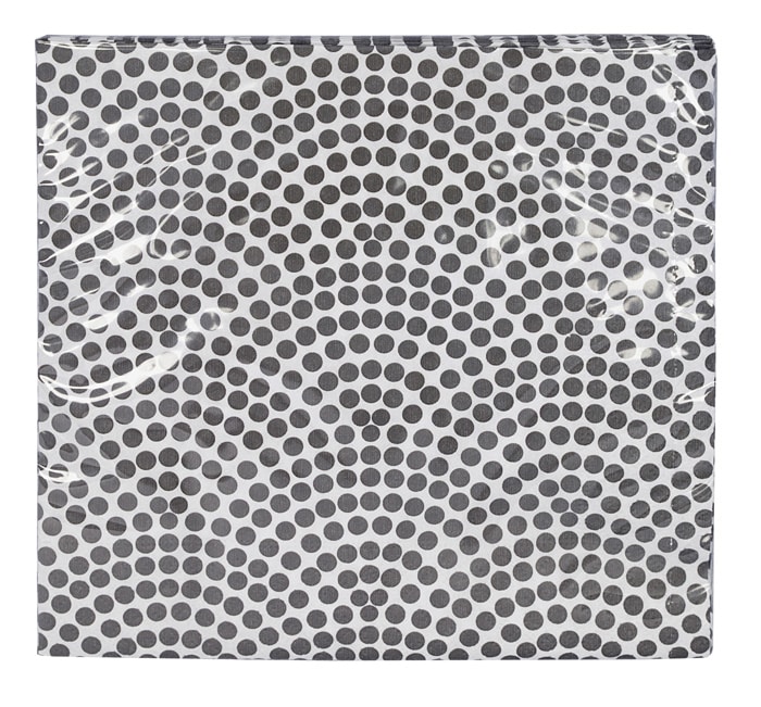 Zwart-witte servetten met stippen en bloemen - Nippon Black - 20 stuks - 33x33 cm | Tokyo Design Studio