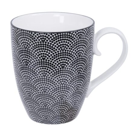 Zwart-witte stippen mok - Nippon Black - Tokyo Design Studio - 380ml - 8.5 x 10.2cm | Tokyo Design Studio