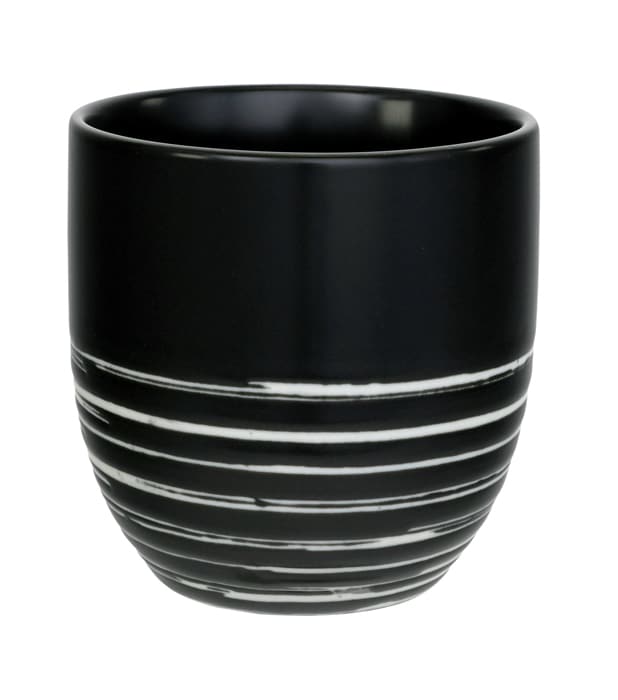 Zwart-witte theekop - Black Maru - 250ml 8x8cm | Geen Merk
