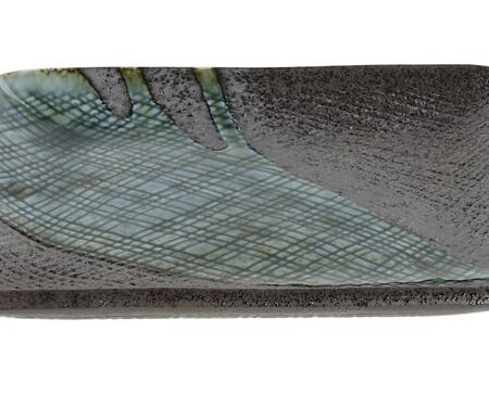 Zwart/Blauw Vierkant Bord - Large Plates - 14.5 x 12 cm | Tokyo Design Studio