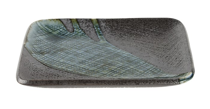 Zwart/Blauw Vierkant Bord - Large Plates - 14.5 x 12 cm | Tokyo Design Studio