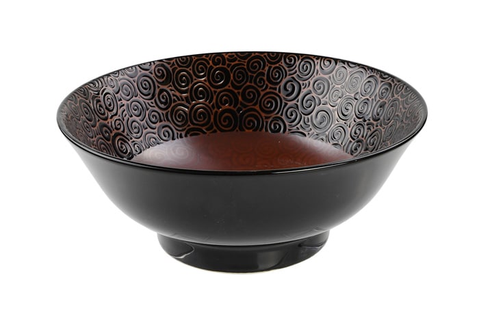 Zwart/Bruine Kom - Mixed Bowls - 1300ml - 21 x 8.5cm | Tokyo Design Studio