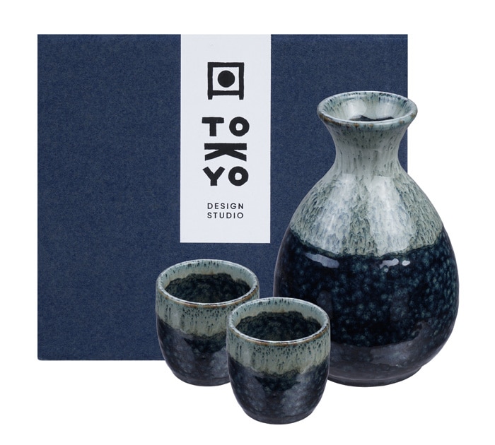 Zwart/Grijze Sakeset - Tokyo Design Studio - Set van 3 Stuks | Tokyo Design Studio