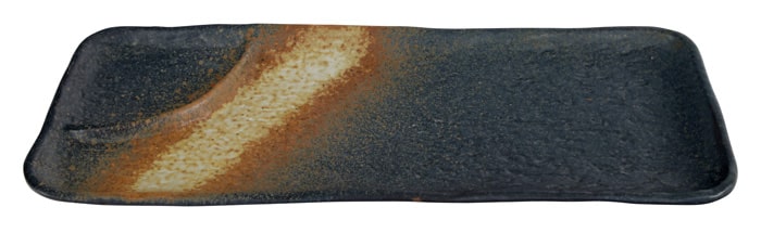 Zwart/Oranje Rechthoekig Bord - Large Plates - 30.2 x 12 x 2.3cm | Tokyo Design Studio