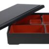 Zwart/Rode Bento Box - Lacquerware - 27.5 x 21.5cm | Tokyo Design Studio