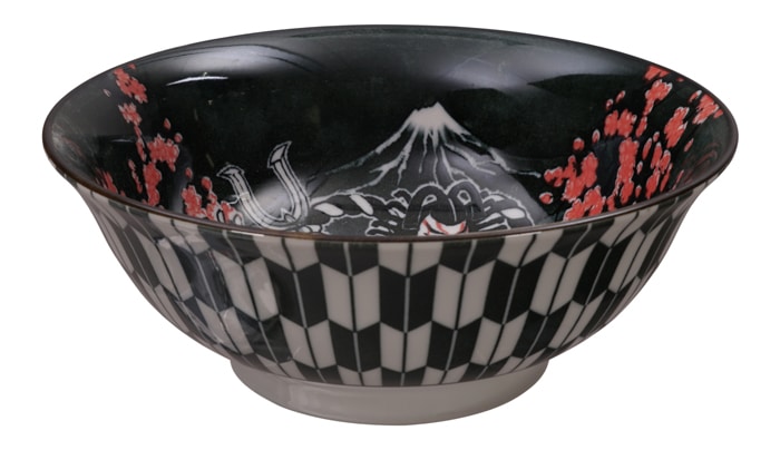 Zwart/Rode Kabuki Kom - Mixed Bowls - 1000ml - 20