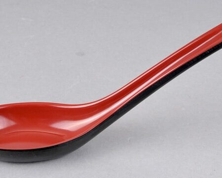 Zwart/Rode Koffielepel - Melamine - 16.5 x 4.5 cm | Tokyo Design Studio