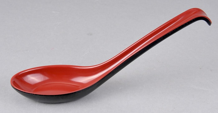 Zwart/Rode Koffielepel - Melamine - 16.5 x 4.5 cm | Tokyo Design Studio