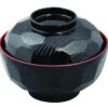 Zwart/Rode Kom met Deksel - Lacquerware - 12 x 9.5cm | Tokyo Design Studio