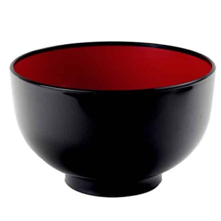 Zwart/Rode Lacquerware Kom - Tokyo Ontwerp Keuken - 15.9 x 9.5 cm | Tokyo Design Studio