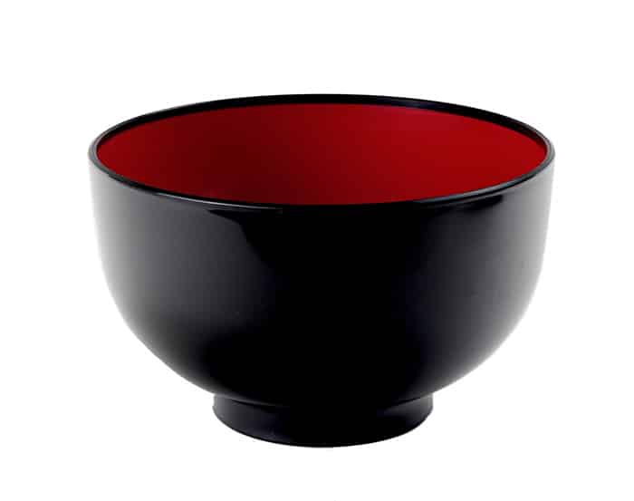 Zwart/Rode Lacquerware Kom - Tokyo Ontwerp Keuken - 15.9 x 9.5 cm | Tokyo Design Studio
