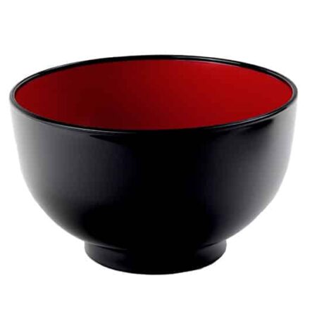 Zwart/Rode Lakwerk Kom - 13.3 x 8.3cm | Tokyo Design Studio