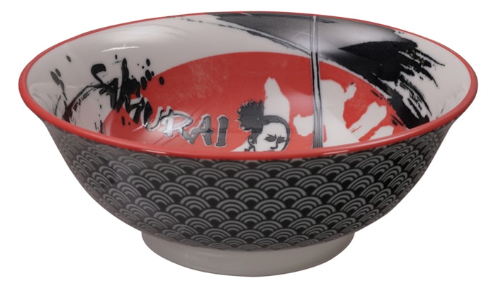 Zwart/Rode Samurai Kom - Mixed Bowls - 1000ml - 20