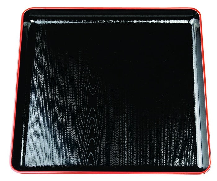 Zwart/Rood Vierkante Tray - Lakwerk - 36cm | Tokyo Design Studio