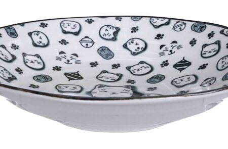 Zwart/Wit Bord - Lucky Cats Collectie - Ø 25.3 x 5cm | Tokyo Design Studio