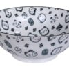 Zwart/Witte Kom - Lucky Cats Collectie - 1000ml - 18.2x7.7cm | Tokyo Design Studio