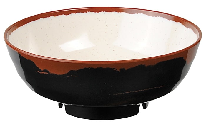 Zwart/Witte Kom - Melamine - Inhoud 1900ml - Afmeting 22.5 x 9cm | Tokyo Design Studio