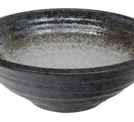 Zwart/Witte Kom - Mino Yaki - 1500ml - 24 x 8 cm | Tokyo Design Studio