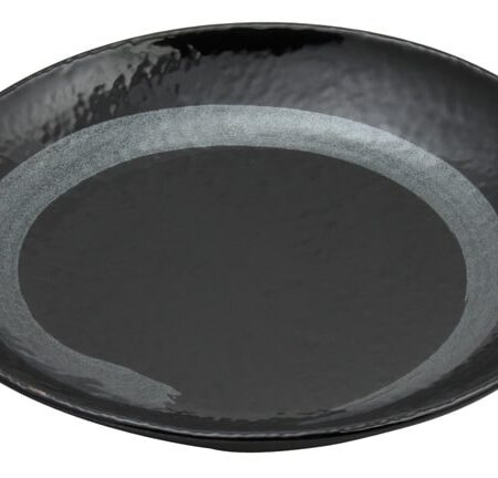 Zwart/Zilver Bord - Silver Brush Collectie - Diameter 26cm | Tokyo Design Studio
