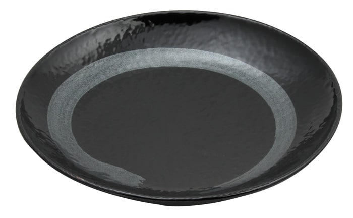 Zwart/Zilver Bord - Silver Brush Collectie - Diameter 26cm | Tokyo Design Studio