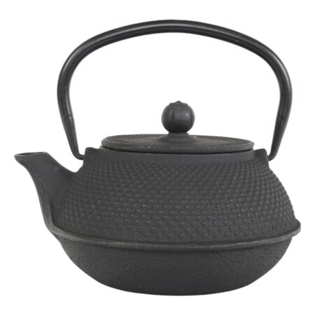 Zwarte Gietijzeren Theepot - 800ml - 17.5 x 15 x 10cm | Tokyo Design Studio