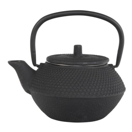 Zwarte Gietijzeren Theepot - Traditioneel Japans Ontwerp - 350ml - 13.5x11.5x8.5cm | Tokyo Design Studio