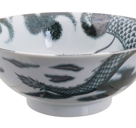Zwarte Kom - Dragon - 1000ml - 21 x 8.3cm | Tokyo Design Studio
