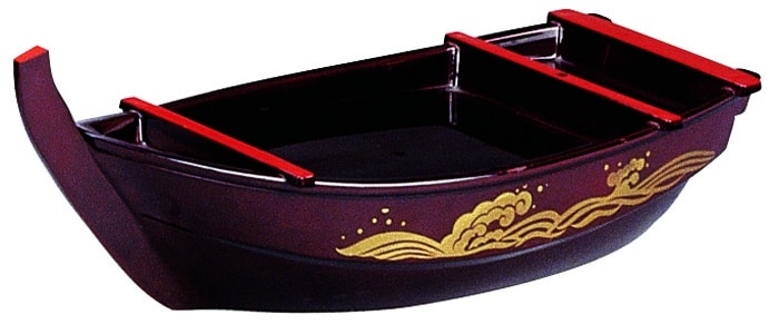 Zwarte Lakwerk Sushi Boot - 45 x 18cm | Tokyo Design Studio
