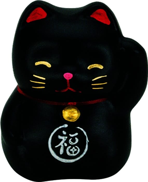 Zwarte Lucky Cats Figuur - Oosterse Geluksbrenger - 5.2cm | Tokyo Design Studio