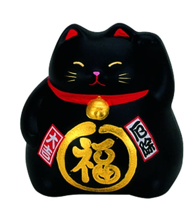 Zwarte Lucky Cats Figuur - The Oriental Shop - 9cm | Tokyo Design Studio