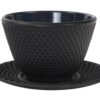 Zwarte Theekop met Onderzetter - Gietijzer - 120ml - 7 x 5.5cm | Tokyo Design Studio