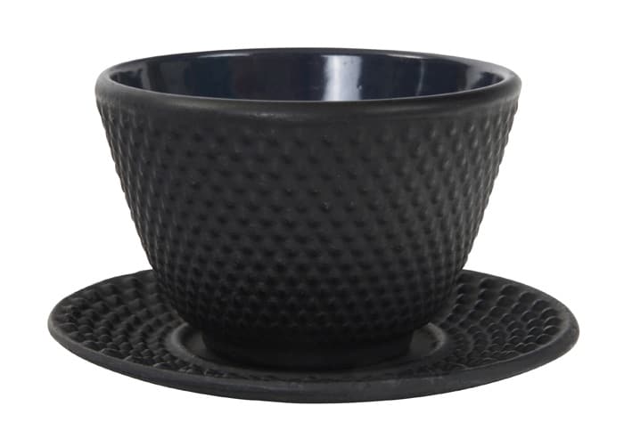 Zwarte Theekop met Onderzetter - Gietijzer - 120ml - 7 x 5.5cm | Tokyo Design Studio