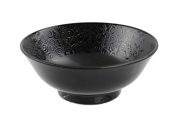 Zwarte keramische kom - 1300ml - 21x8.5cm | Tokyo Design Studio