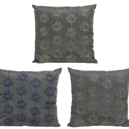 buitenkussen grijs bloem 45x45 assorti | Decoris