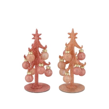 everlands kunstkerstboom Sparkly nude 15cm 2 assorti | Merkloos
